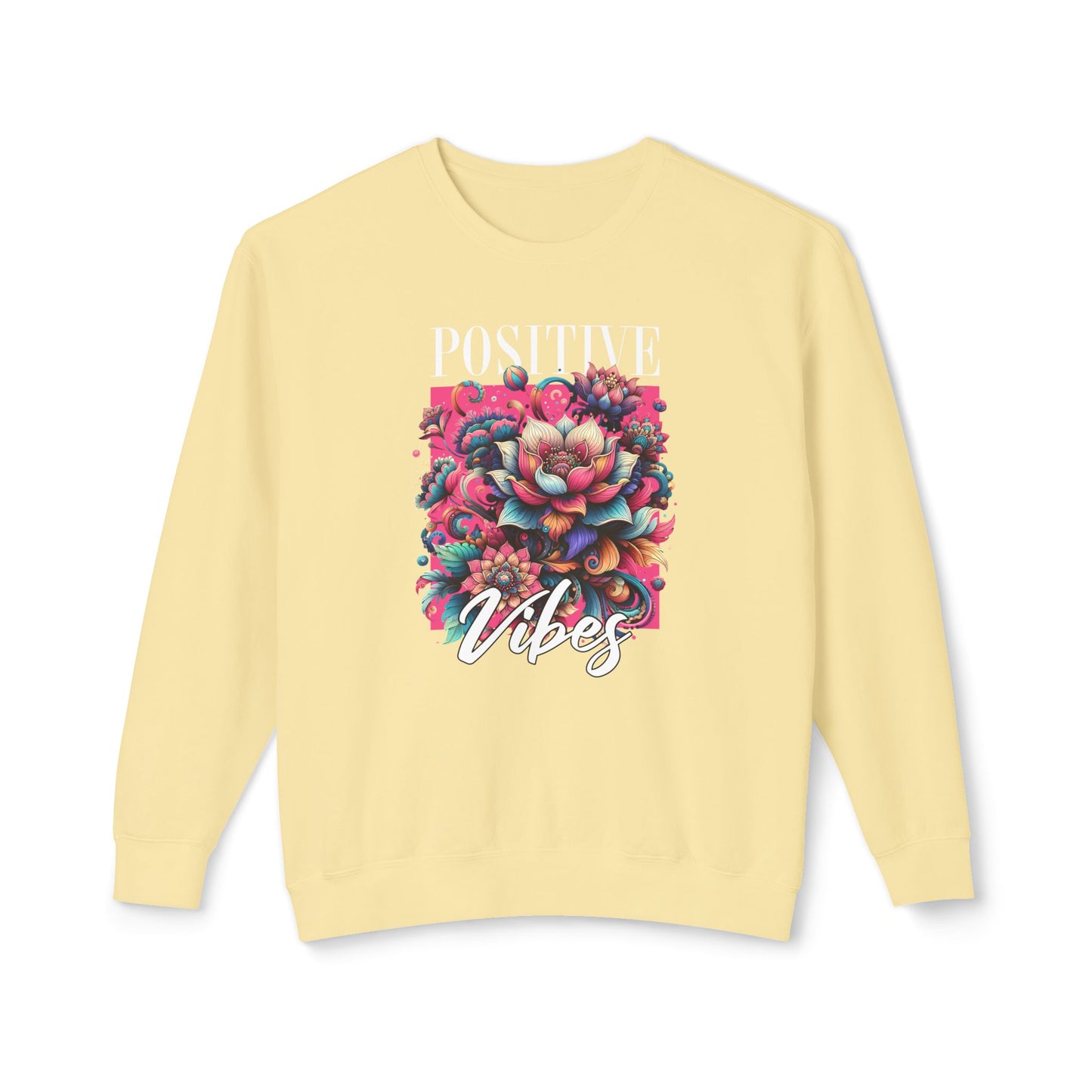 Positive Vibes Unisex Lightweight Crewneck Sweatshirt