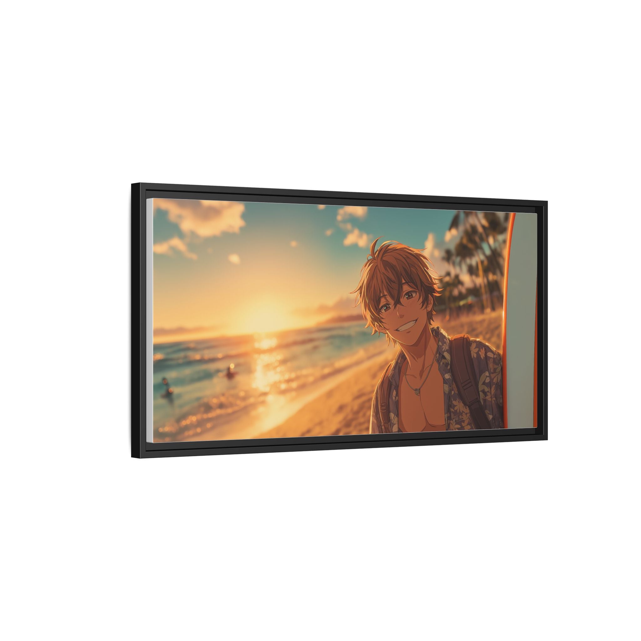 Vibrant Beach Sunset Canvas Art Print