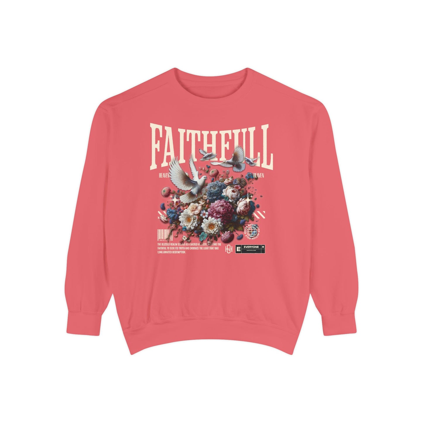 Faithful Floral Sweatshirt - Cozy Garment-Dyed Apparel