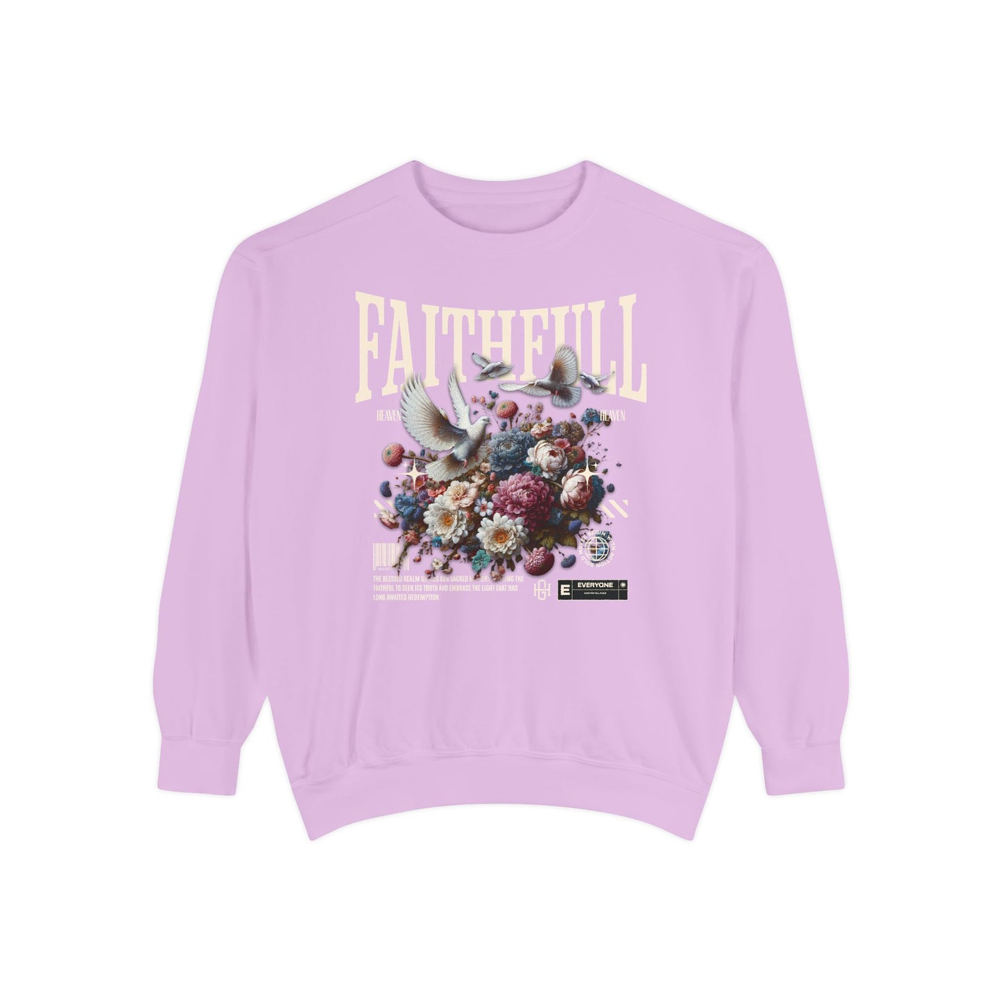 Faithful Floral Sweatshirt - Cozy Garment-Dyed Apparel