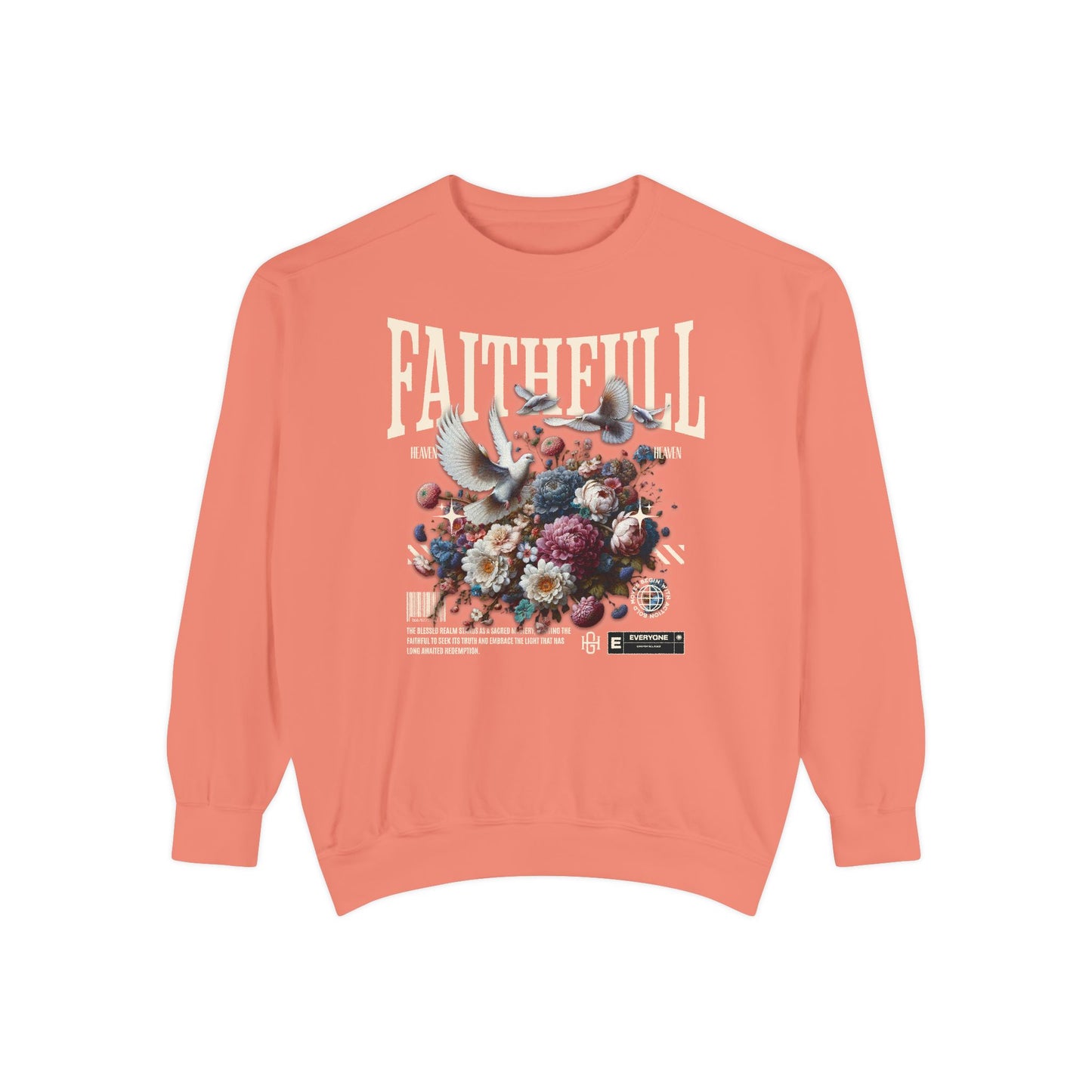 Faithful Floral Sweatshirt - Cozy Garment-Dyed Apparel