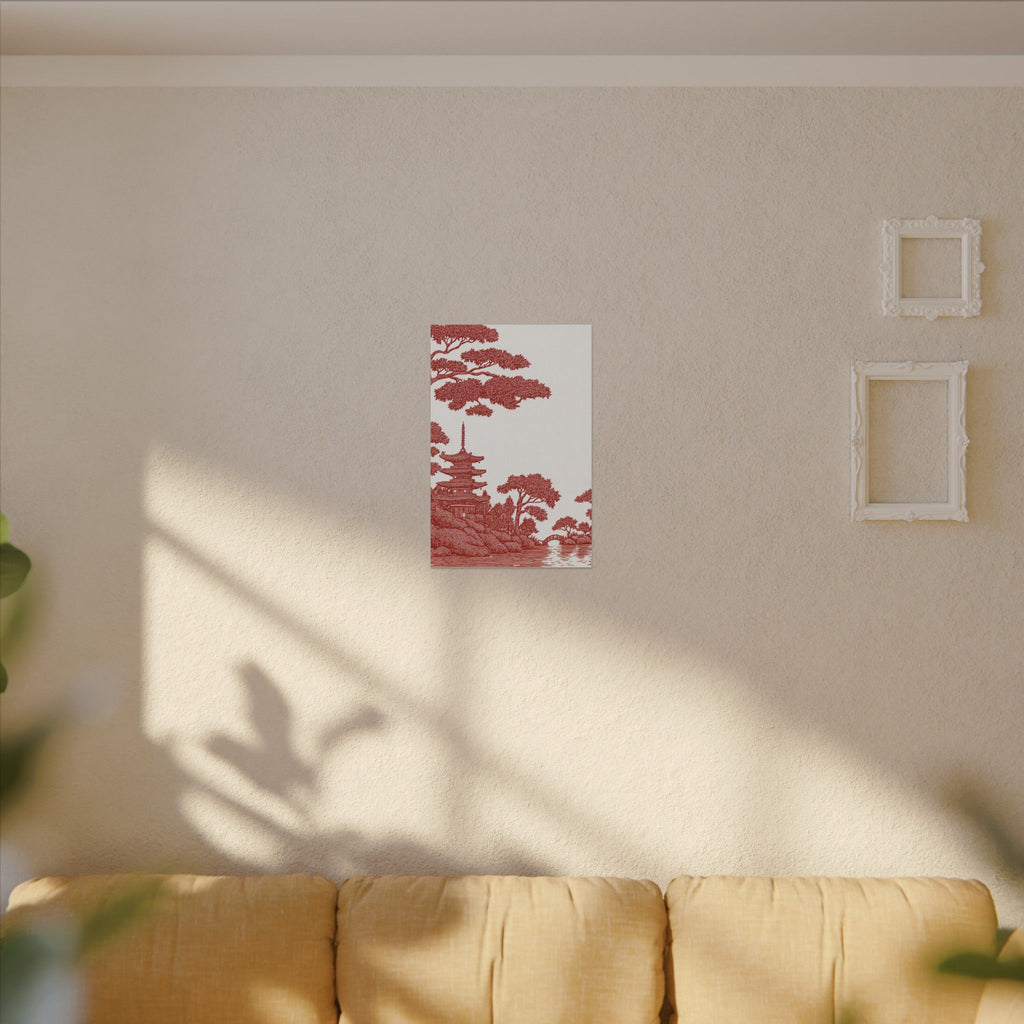 Red Pagoda Landscape Canvas