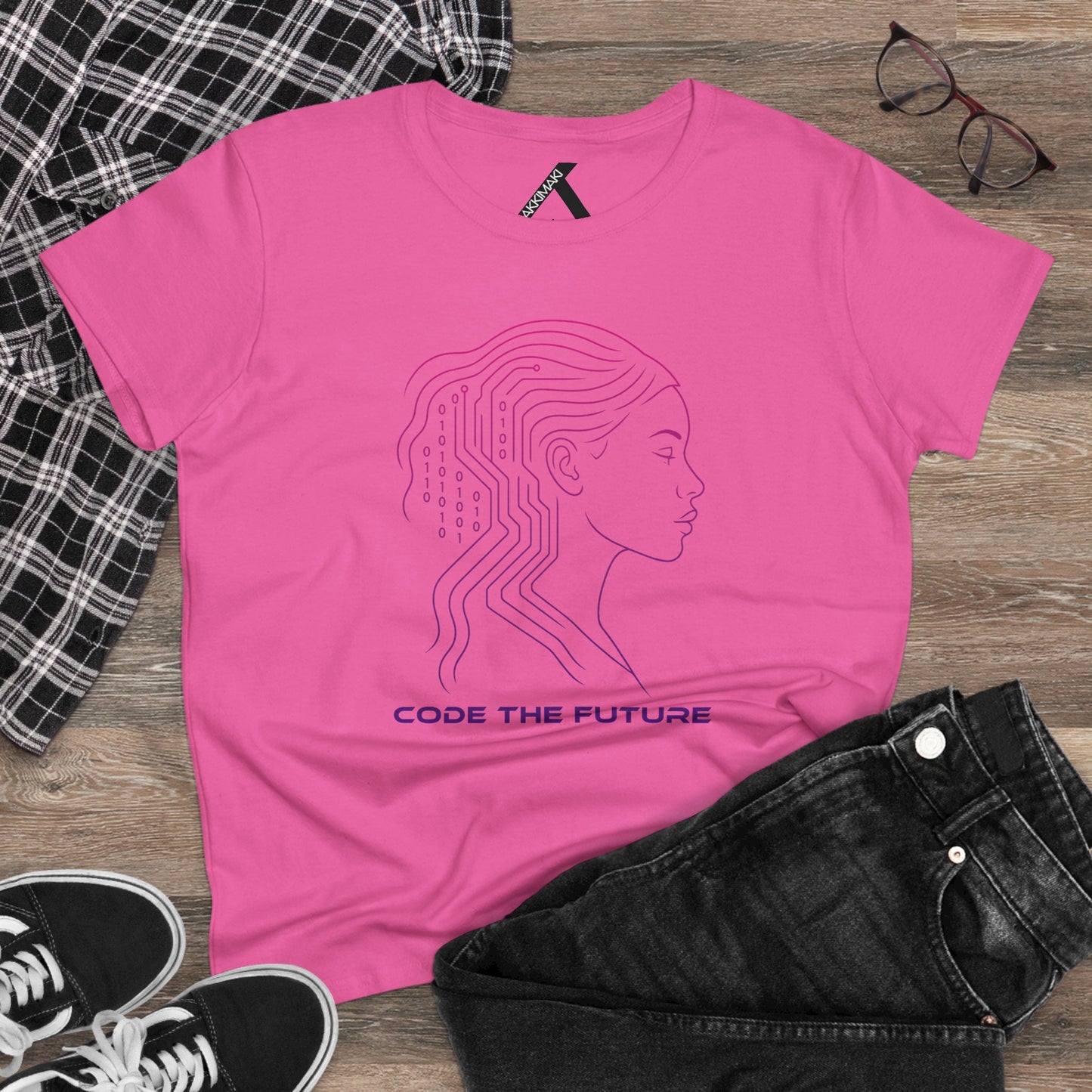 Code the Future Women's Midweight Cotton Tee