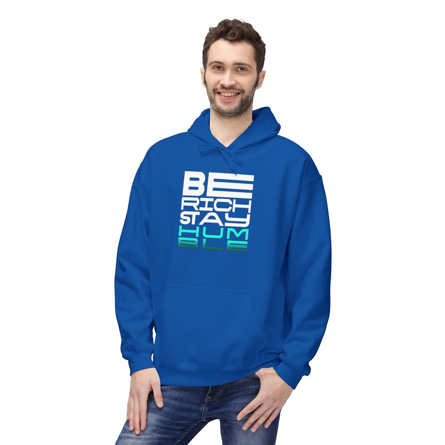 Be Rich Stay Hum Hoodie – Unisex Midweight Fleece Sweatshirt