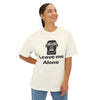 Leave Me Alone T‑Shirt — Minimalist Face Graphic Oversized Tee