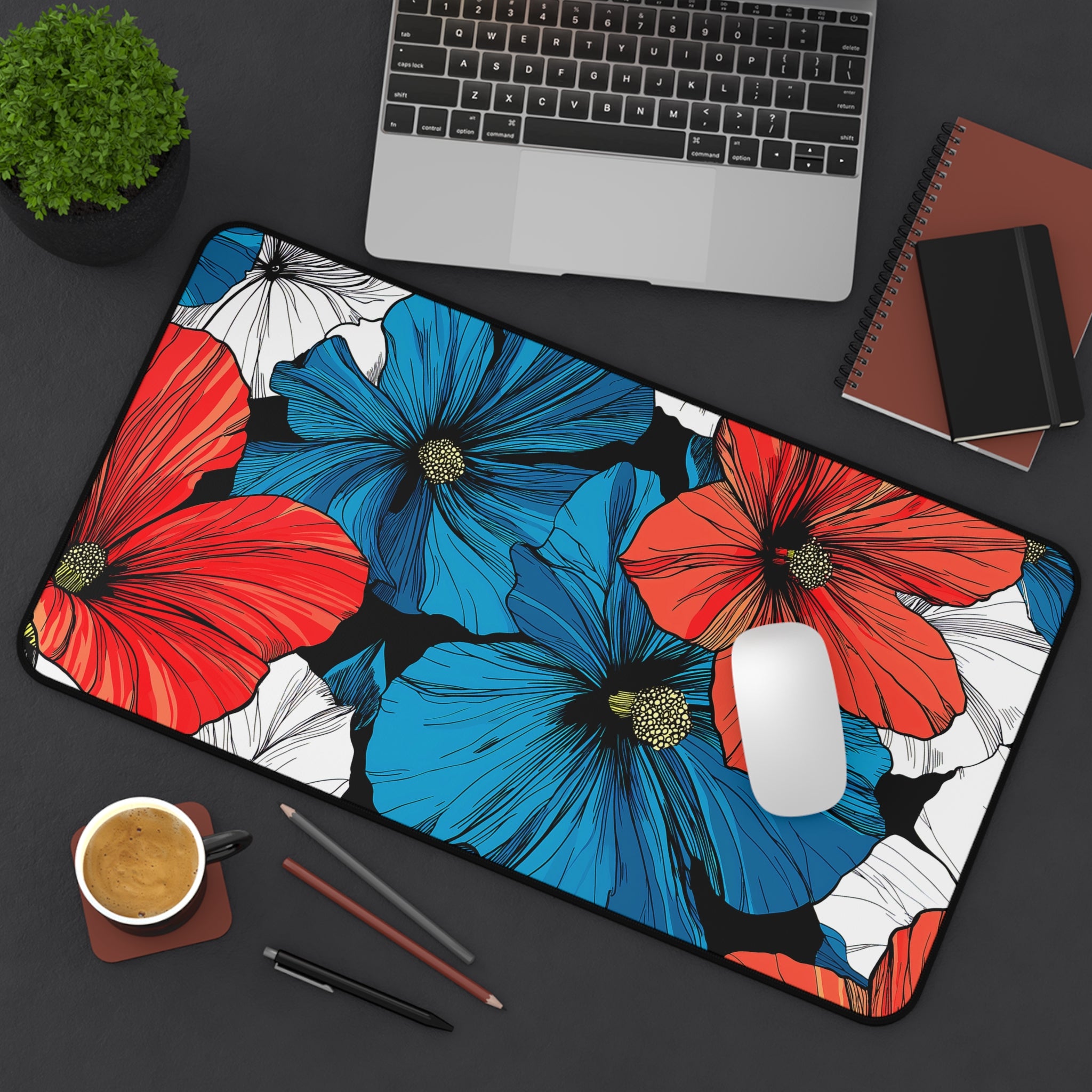Vibrant Floral Desk Mat