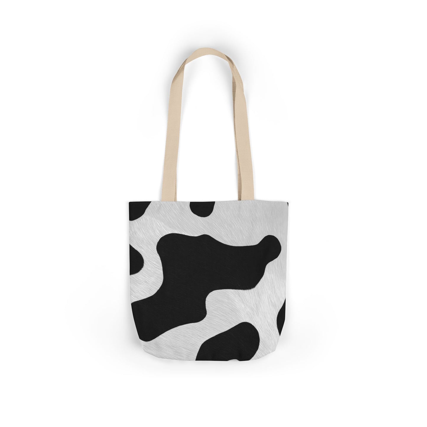 Chic Cow Print Canvas Tote Bag