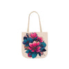 Floral Canvas Tote Bag with 5-Color Straps