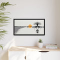 Framed Matte Canvas Wall Art — Minimal Sunset Tree Landscape