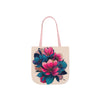 Floral Canvas Tote Bag with 5-Color Straps