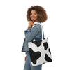 Chic Cow Print Canvas Tote Bag