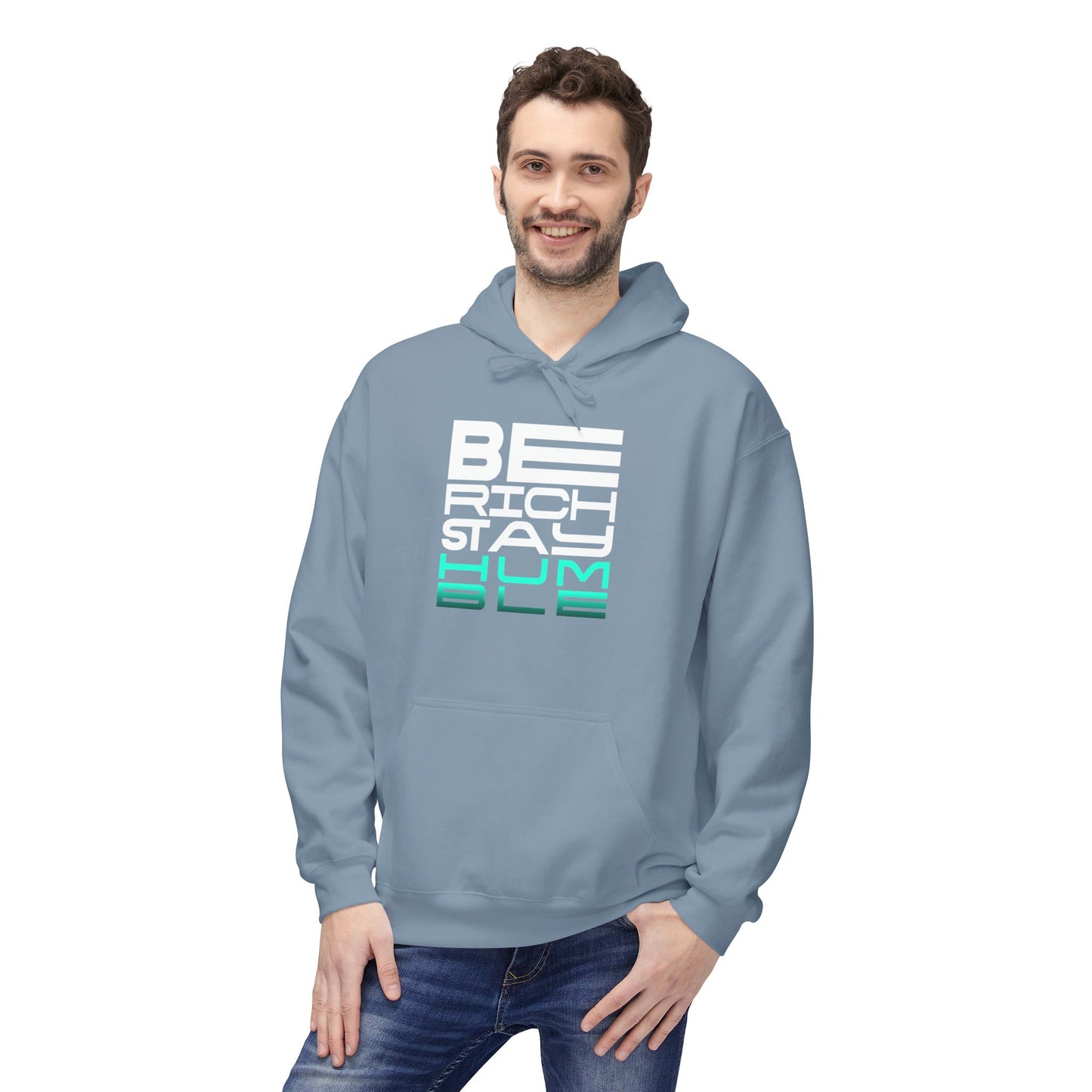 Be Rich Stay Hum Hoodie – Unisex Midweight Fleece Sweatshirt