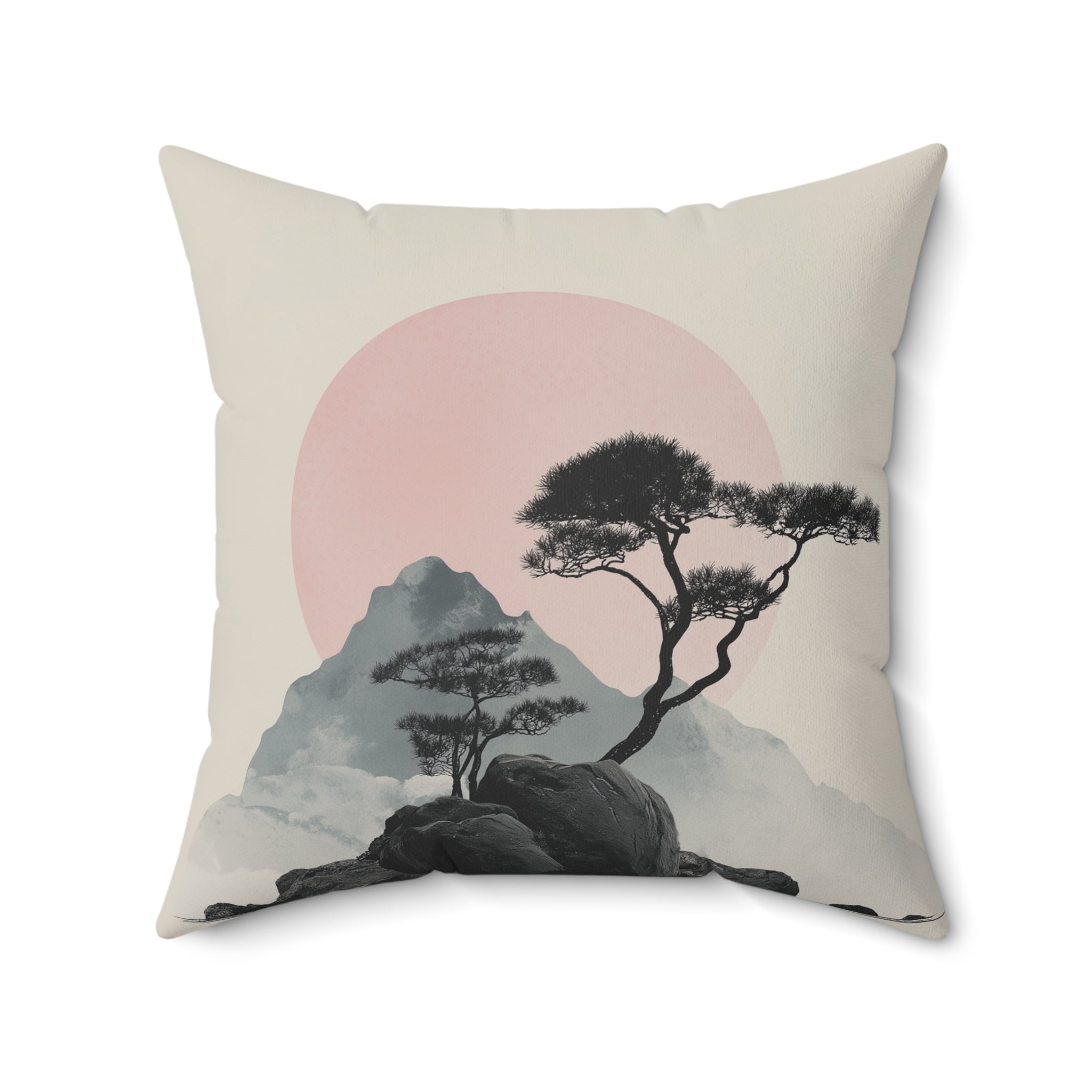 Zen Landscape Throw Pillow