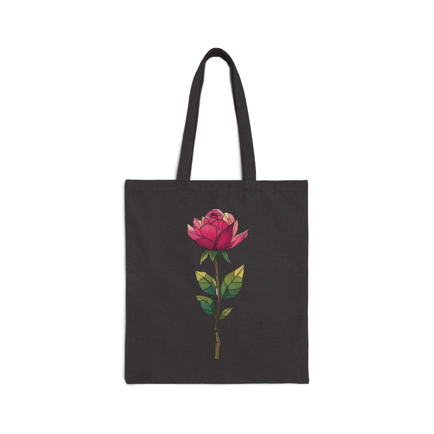 Rose Design Cotton Canvas Tote Bag