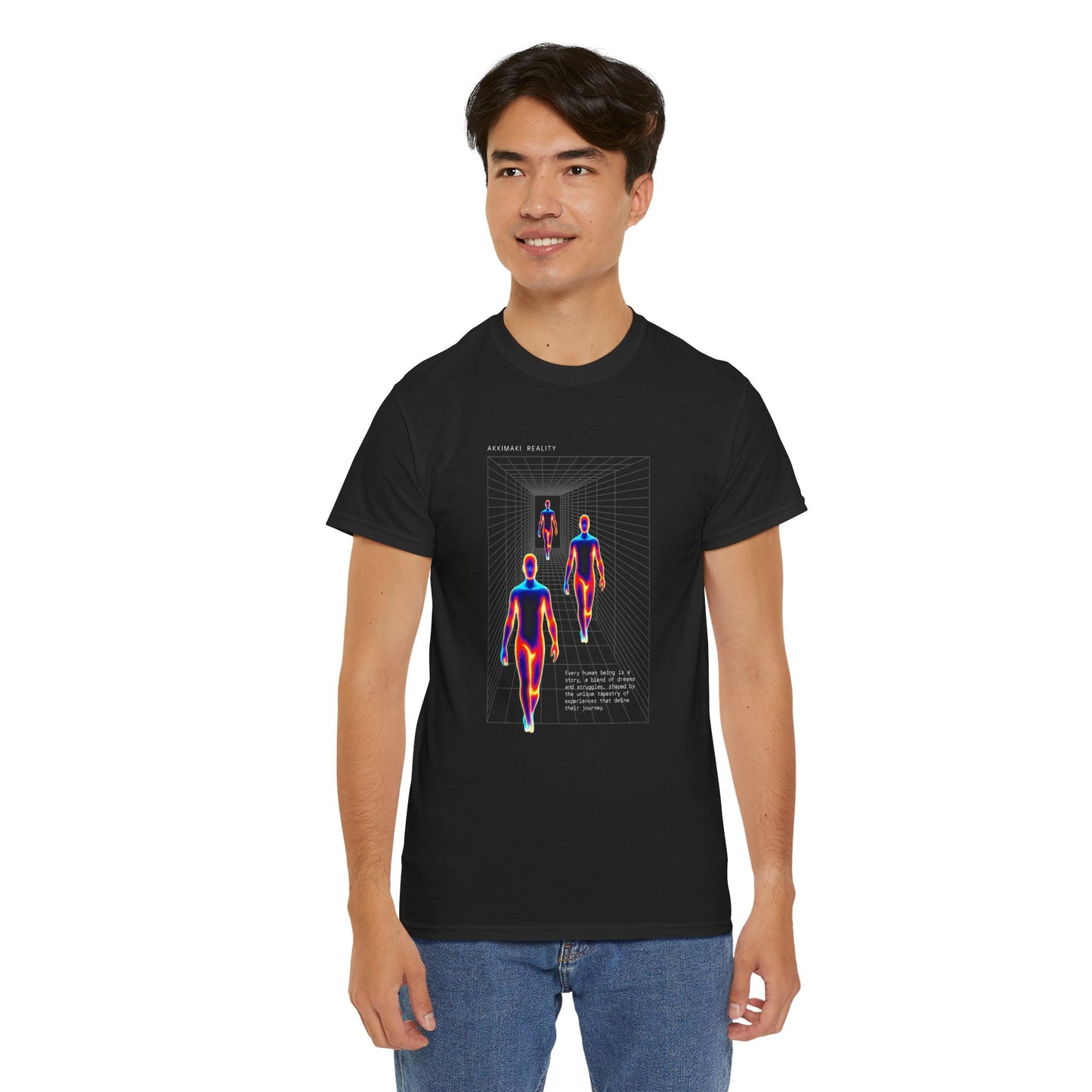 Vibrant Graphic Tee - Retro Neon Human Design