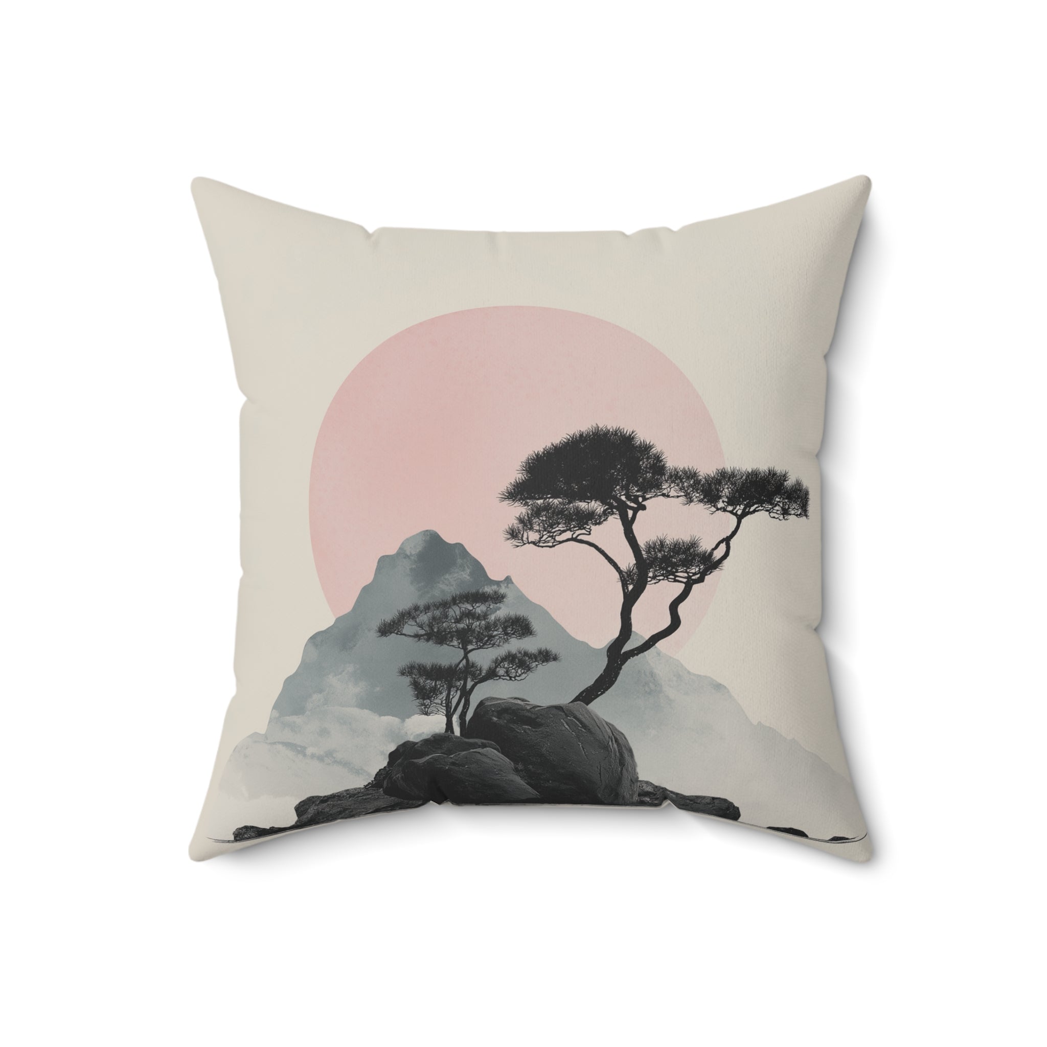 Zen Landscape Throw Pillow