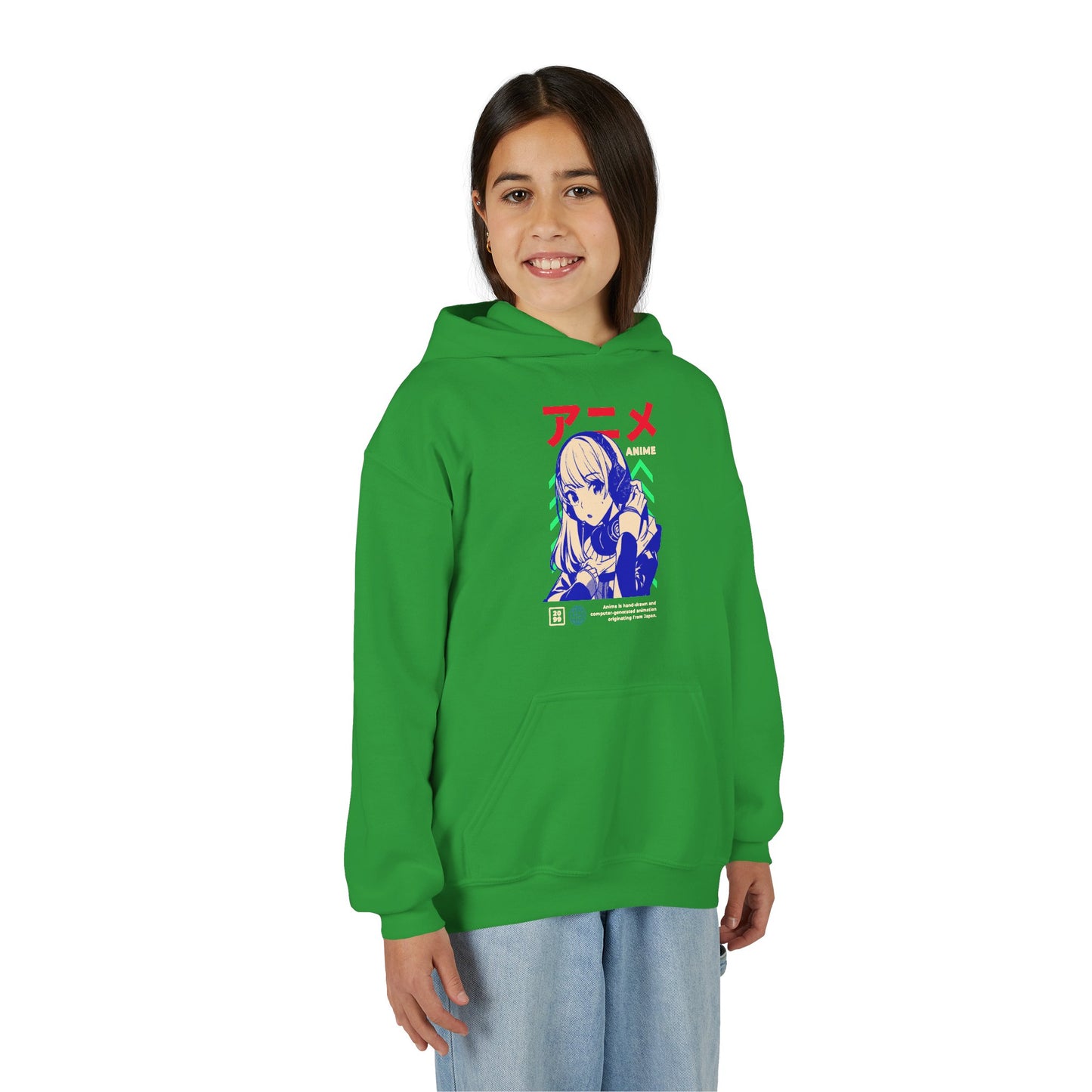 Anime-Inspired Youth Hooded Sweatshirt
