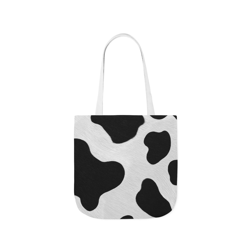 Chic Cow Print Canvas Tote Bag