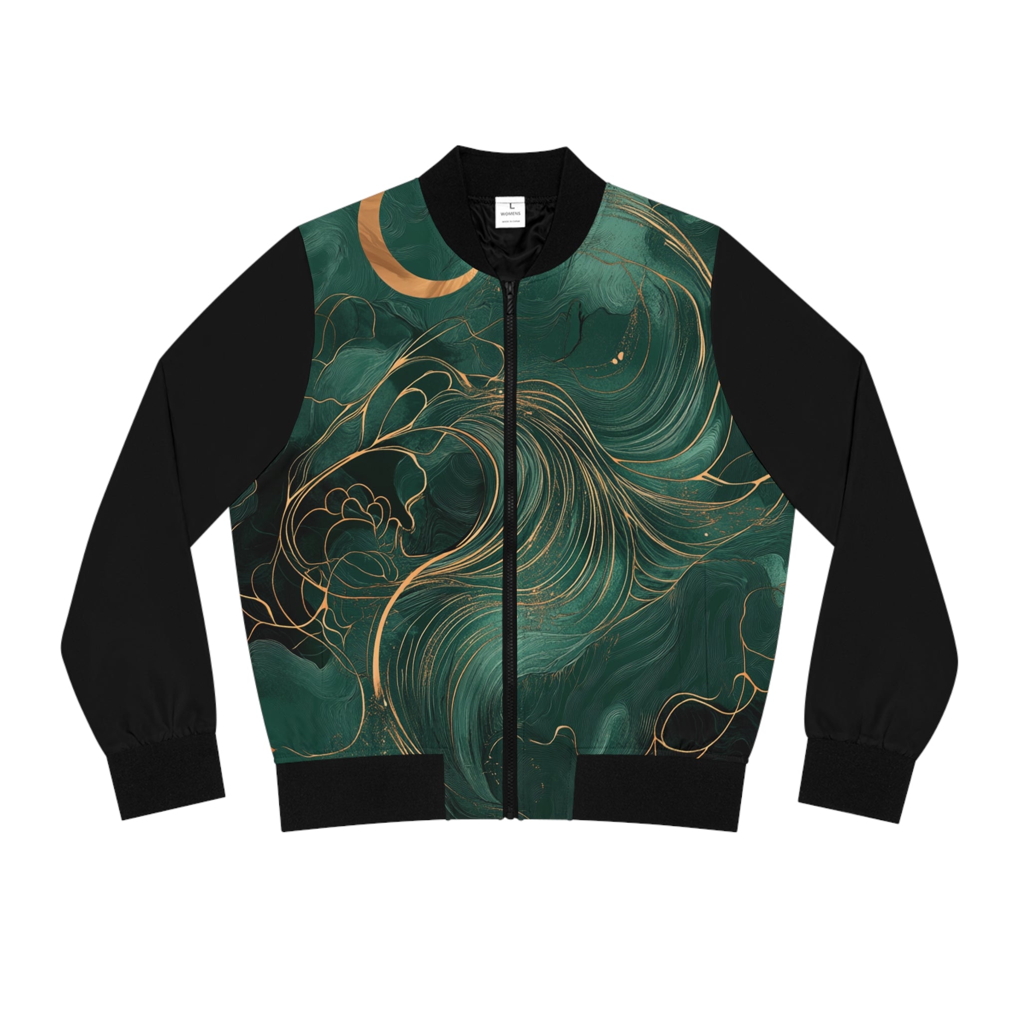Women's Emerald Wave Bomber Jacket