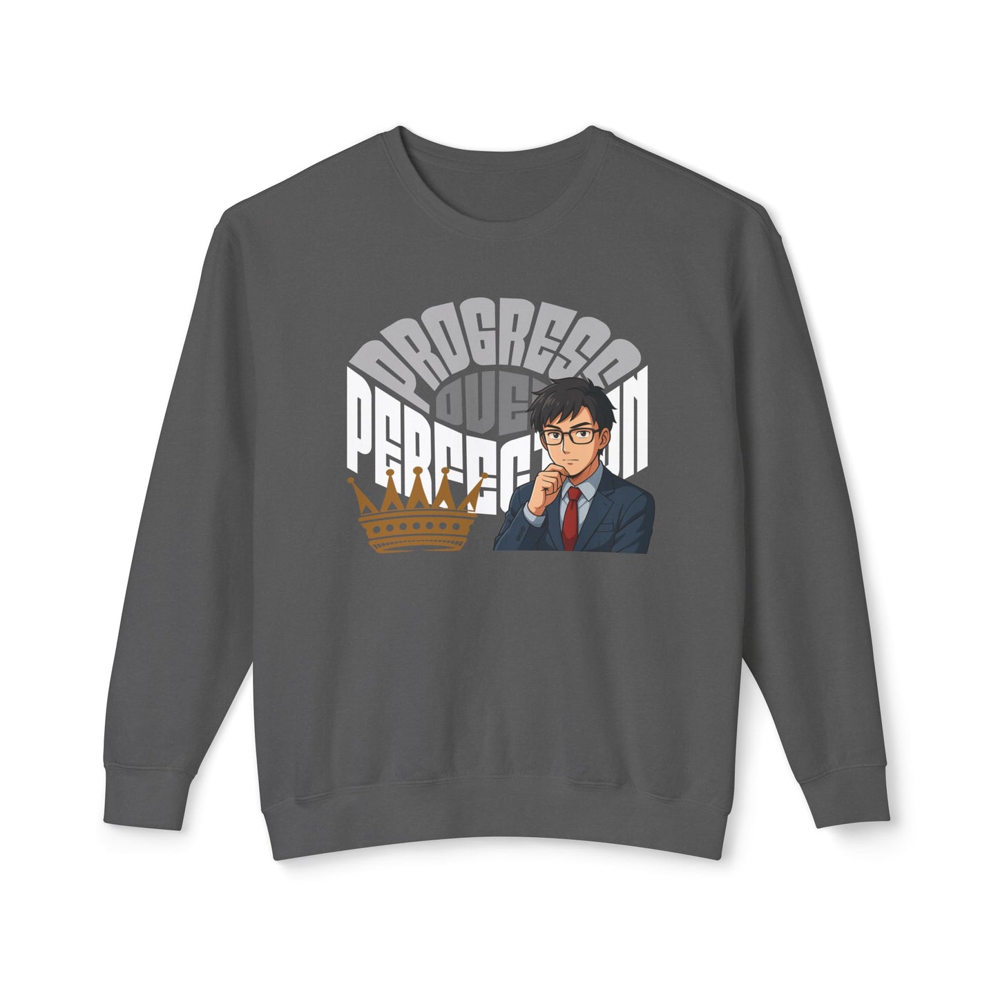 Progress Over Perfection Unisex Lightweight Crewneck Sweatshirt