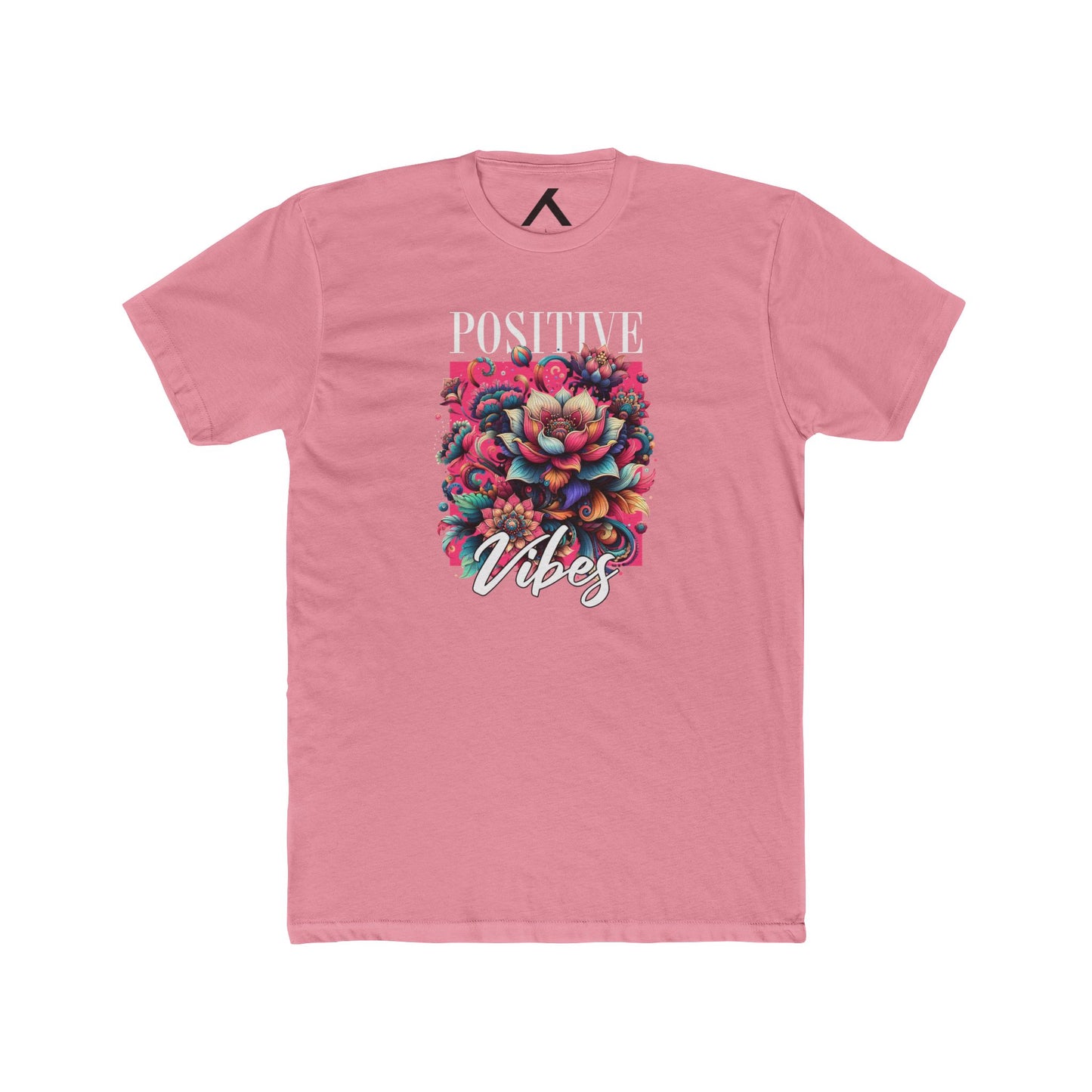 Positive Vibes Floral Unisex Cotton Crew Tee