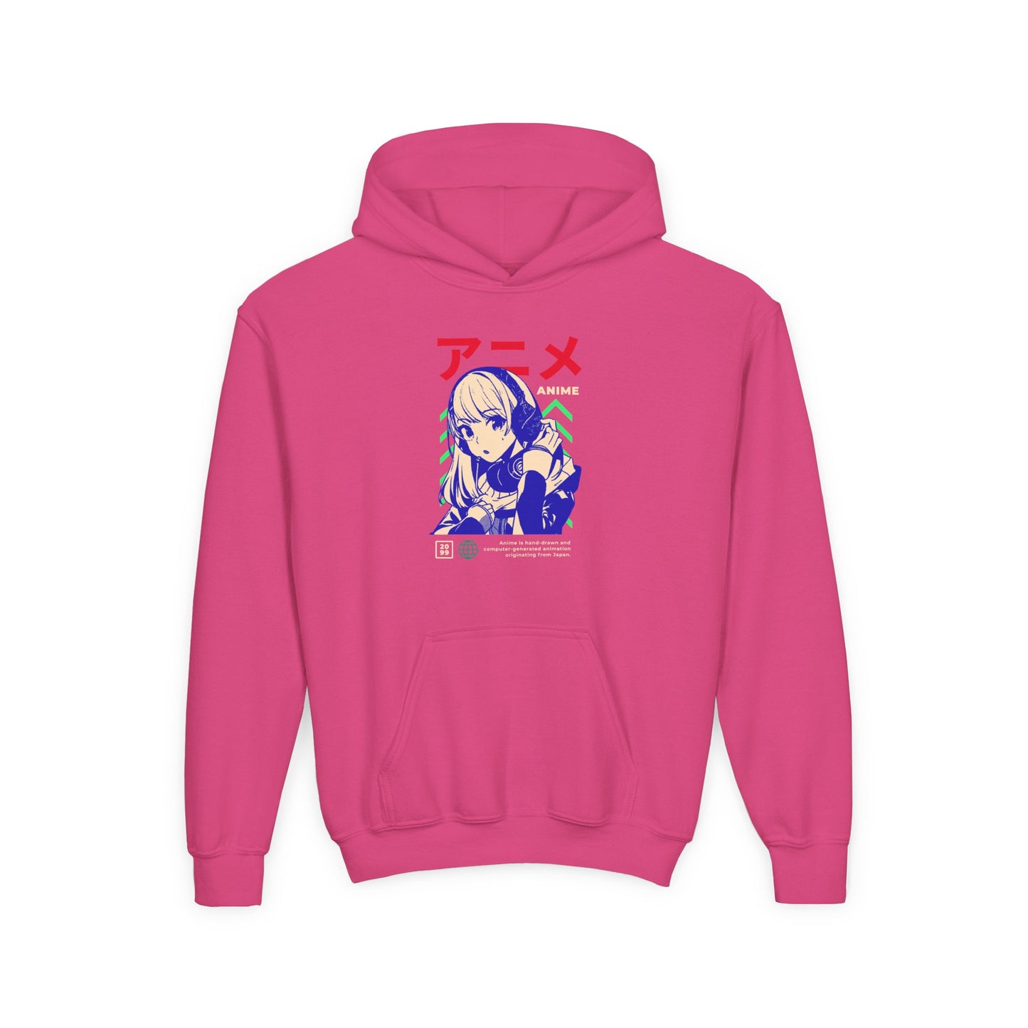 Anime-Inspired Youth Hooded Sweatshirt
