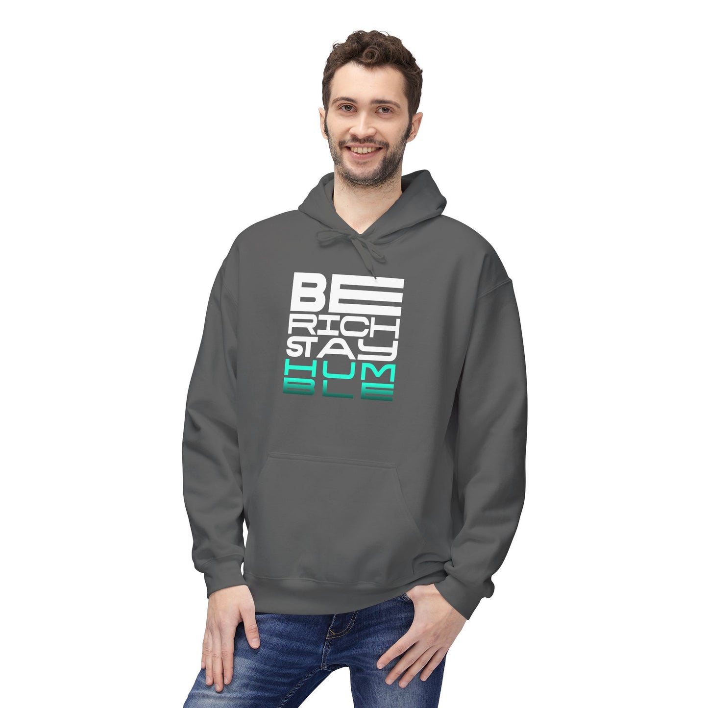 Be Rich Stay Hum Hoodie – Unisex Midweight Fleece Sweatshirt