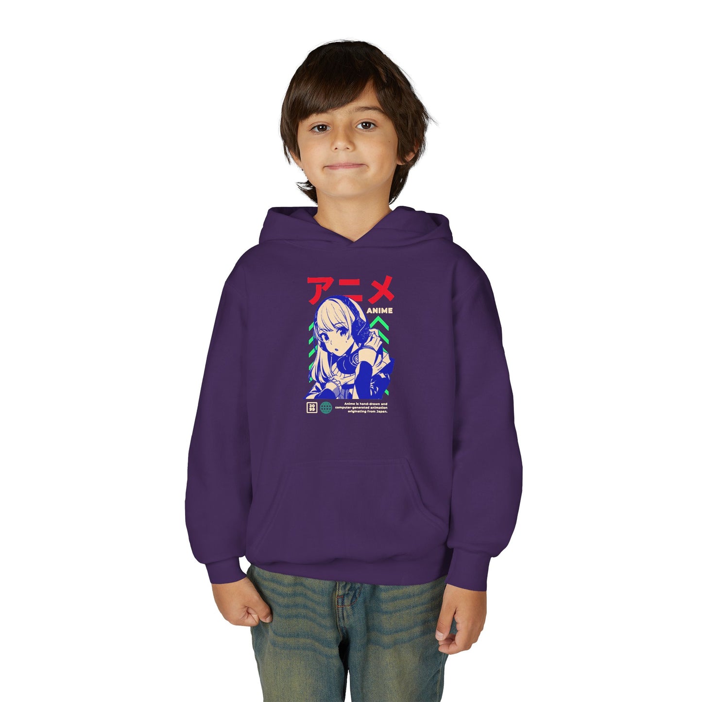 Anime-Inspired Youth Hooded Sweatshirt